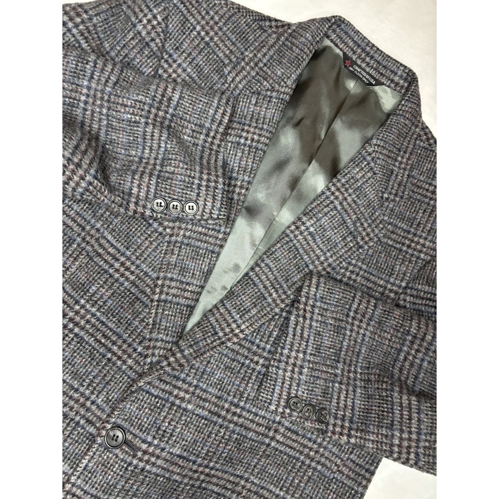 Vintage Woolrich Houndstooth 100% Wool Blazer 40 Regular Sports Coat Jacket Mens